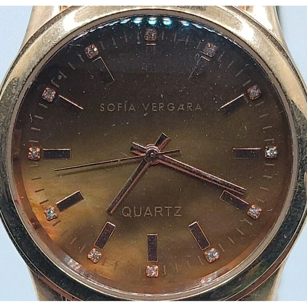 Sofia Vergara Rose Gold Tone Watch with Rhinestones